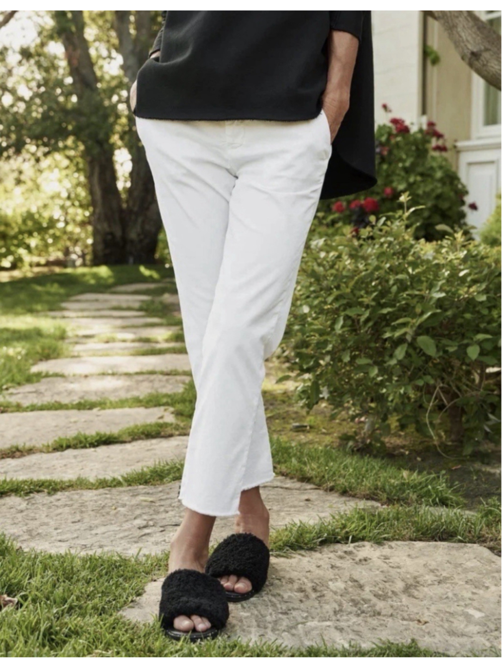 Frank & Eileen White Wicklow The Italian Chino Ankle Cropped Pants Size 4 SPOT